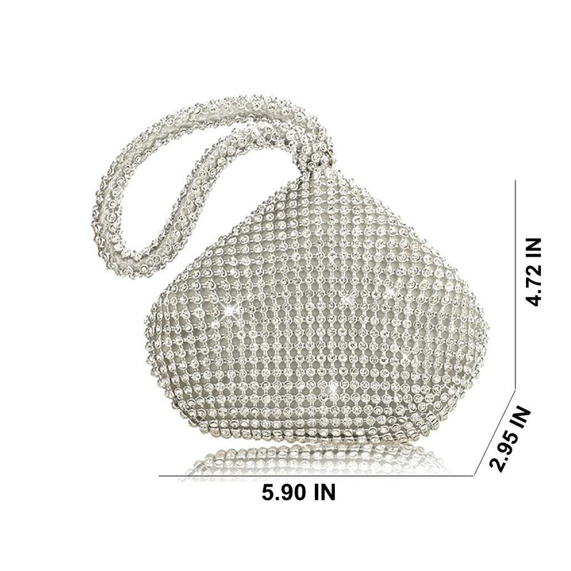 VISTATROY Women's Evening Bag Sparkly Rhinestone Purse Triangle Designer Chain Clutch Purse Bag Party Prom Wedding Purse - Image 5